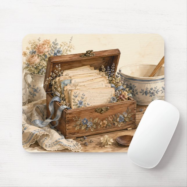 Mousepad Caixa de Receitas Antigas Cozinha da Casa de Campo (Com mouse)