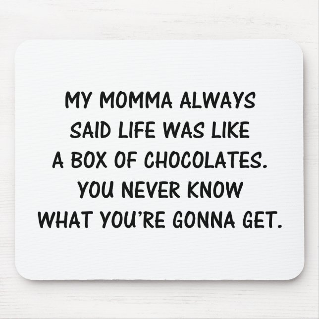 Mousepad Caixa dos chocolates (Frente)