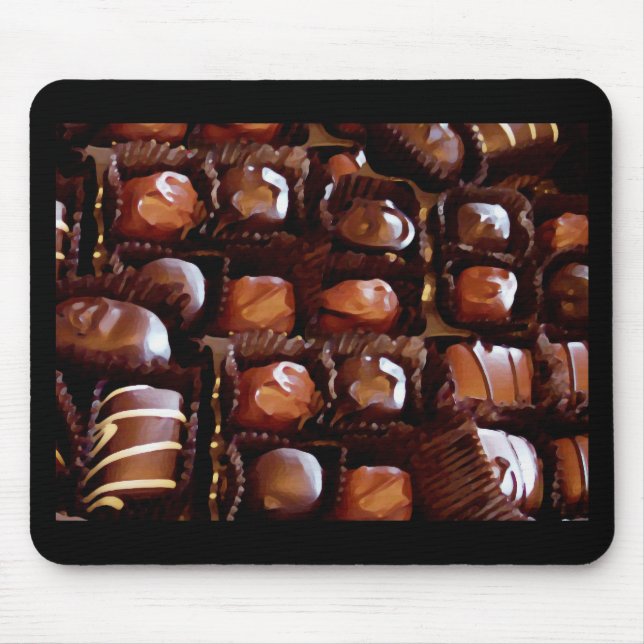 Mousepad Caixa dos chocolates, doces de chocolate (Frente)