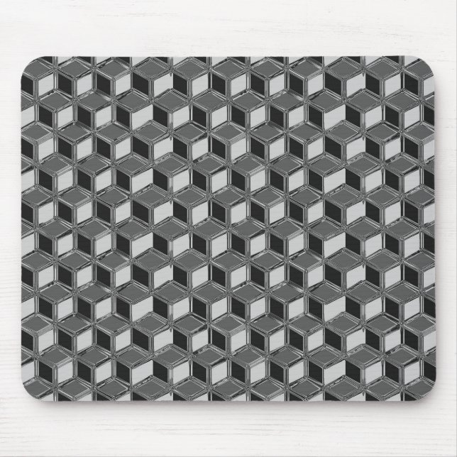 Mousepad Caixas de 3 d crômio - cinzas hemáticas (Frente)
