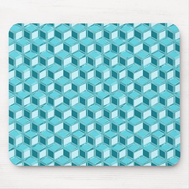 Mousepad Caixas de 3 d crômio - turquesa / aqua (Frente)