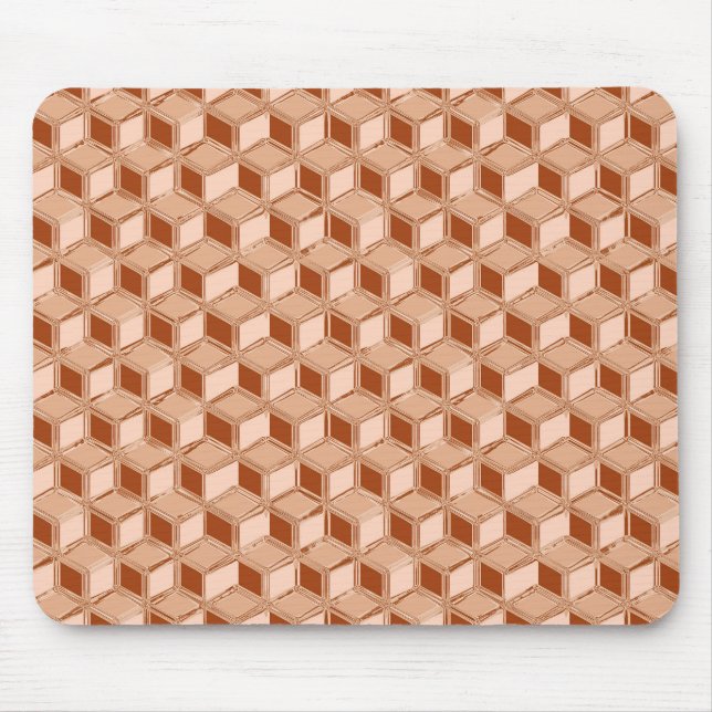 Mousepad Caixas de 3 d cromo - de cobre (Frente)