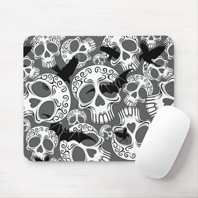 Mousepad Calaveras Decorativas do Halloween (Com mouse)