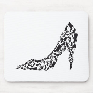 Mousepad calçados grandes com as silhuetas diferentes dos