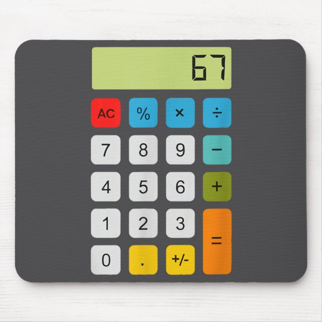 Mousepad Calculator 67 Six Seven Funny Math Meme  (Frente)