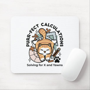 Mousepad Cálculos Perfeitos – Design de Gato de Matemática
