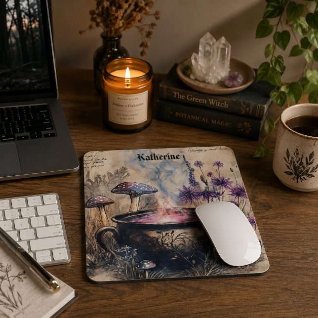 Mousepad Caldeirão Herbáceo Mágico Nome Botânico (Criador carregado)