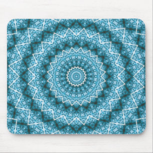 Mousepad Caleidoscópio Azul Claro / Mandala
