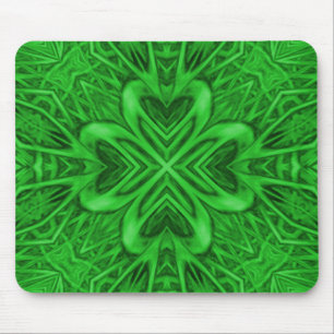 Mousepad Caleidoscópio celta do Fractal do verde do vintag
