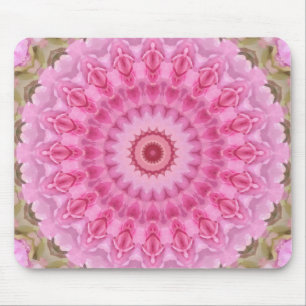 Mousepad Caleidoscópio Floral Rosa e Verde