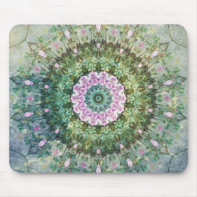 Mousepad Caleidoscópio, Lilac e verde subaquáticos da (Frente)