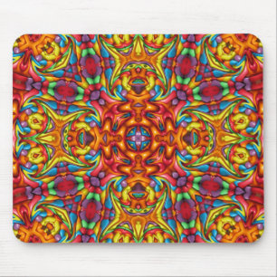 Mousepad Caleidoscópio vermelho Freaky do Fractal do