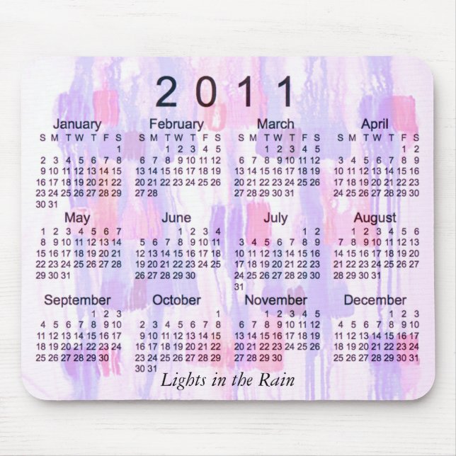 Mousepad Calendário 2011 abstrato (Frente)