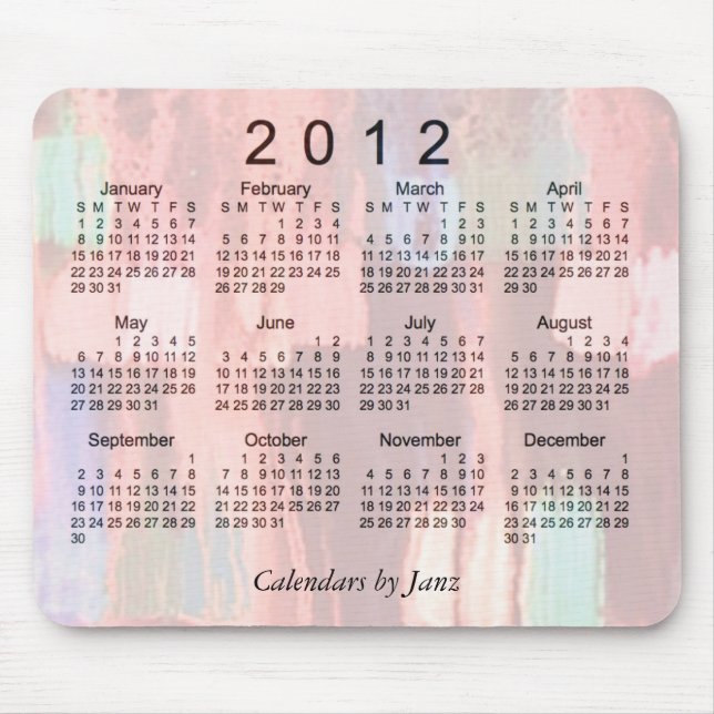 Mousepad Calendário 2012 abstrato (Frente)