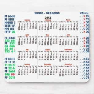 Mousepad Calendário 2012 Mah-Jongg
