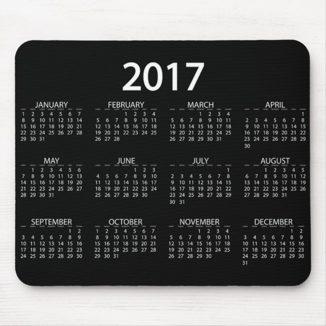 Mousepad Calendário 2017 (Frente)