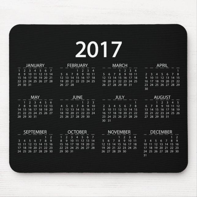 Mousepad Calendário 2017 (Frente)