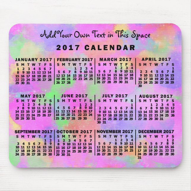 Mousepad Calendário 2017 (Consulte Descrição de Nova Versão (Frente)