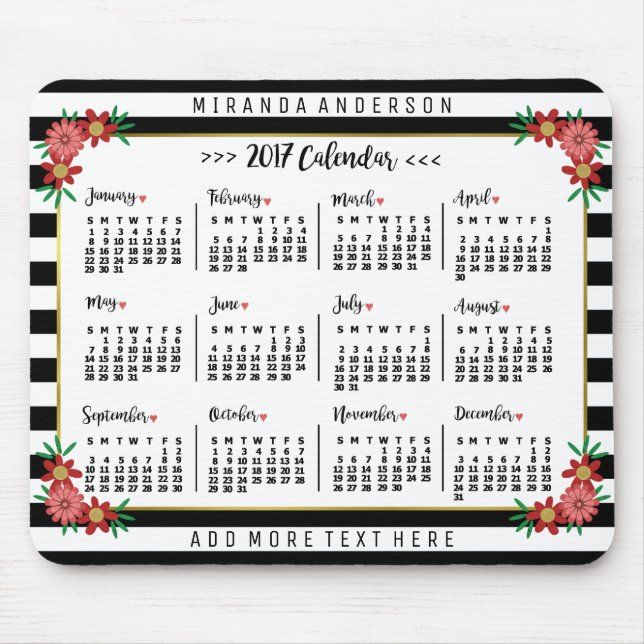 Mousepad Calendário 2017 (Consulte Descrição de Nova Versão (Frente)