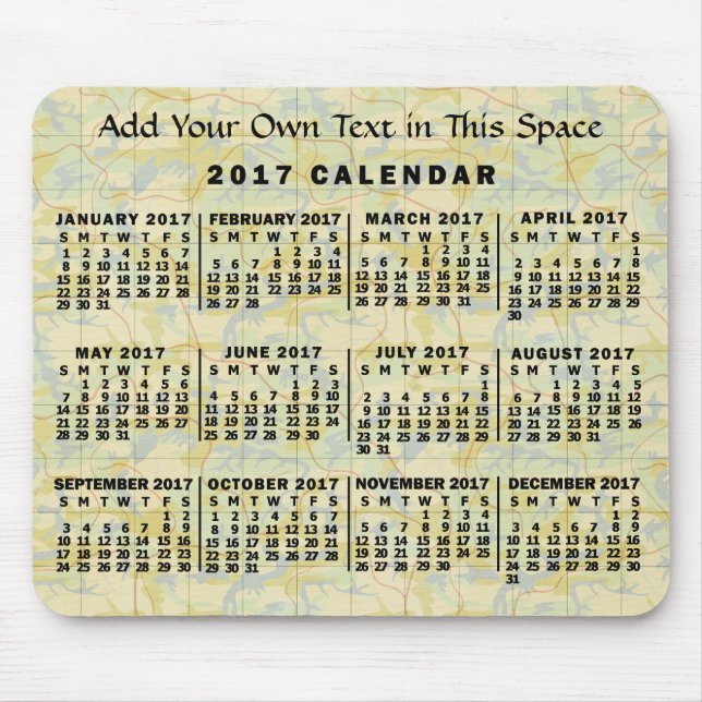 Mousepad Calendário 2017 (Consulte Descrição de Nova Versão (Frente)