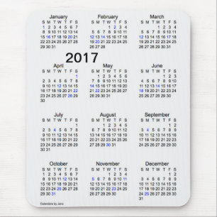 Mousepad Calendário 2017 do feriado do fumo das letras