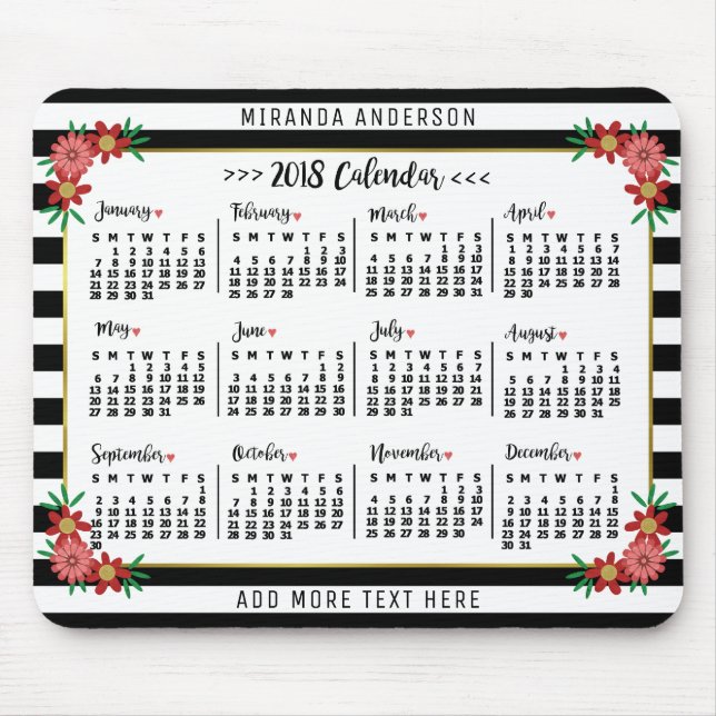Mousepad Calendário 2018 (Consulte Descrição para Nova Vers (Frente)