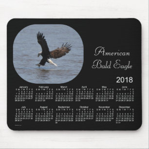 Mousepad Calendário 2018 da águia americana pelo tapete do