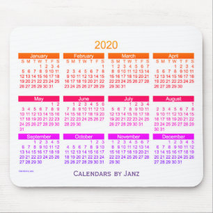 Mousepad Calendário 2020 de Janz Ipanema Bold