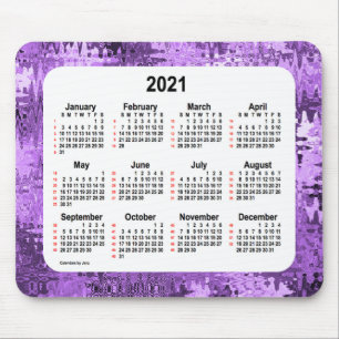 Mousepad Calendário 2021 Crazy Quilt Purple 52 Semanas por