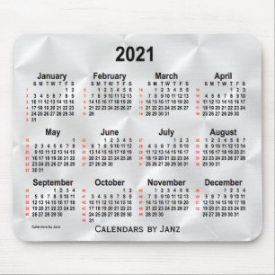 Mousepad Calendário 2021 Silver Satin 52 Semanas por Janz