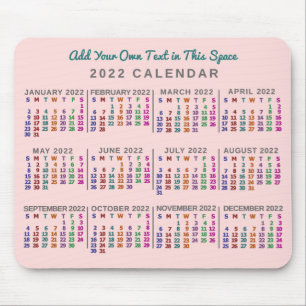 Mousepad Calendário 2022 (Consulte Descrição para Nova Vers