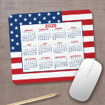 Mousepad Calendário 2023 com Bandeira Americana - Azul Bran<br><div class="desc">Um calendário de 2023 com uma bandeira vermelha,  branca e azul dos EUA em segundo plano. Um item divertido para o Ano Novo.</div>