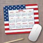 Mousepad Calendário 2023 com Bandeira Americana - Azul Bran<br><div class="desc">Um calendário de 2023 com uma bandeira vermelha,  branca e azul dos EUA em segundo plano. Um item divertido para o Ano Novo.</div>