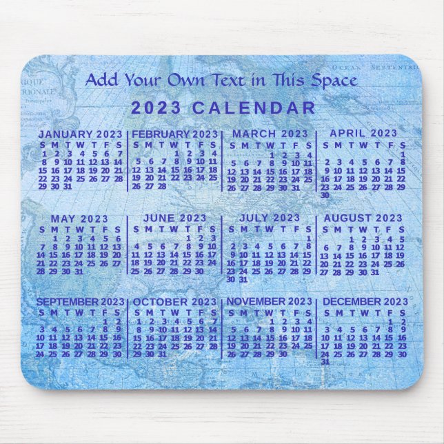 Mousepad Calendário 2023 (Consulte Descrição da Versão Mais (Frente)
