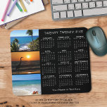 Mousepad Calendário 2023 Foto Personalizada Preto<br><div class="desc">Crie seu próprio mouse personalizado com 3 fotos próprias (ou guarde as imagens da praia tropical), um calendário instantâneo de 2023 e personalizado com um nome, monograma, nome da empresa ou outro texto personalizado em branco editável contra a sua cor de fundo (mostrada em preto). ASSISTÊNCIA: para obter ajuda com...</div>