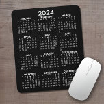Mousepad Calendário 2023 - Fundo preto - Vertical<br><div class="desc">Um simples fundo negro com um calendário de 2023. Um simples item de negócio para o Ano Novo. Um fundo preto para um calendário com uma cor sólida.</div>