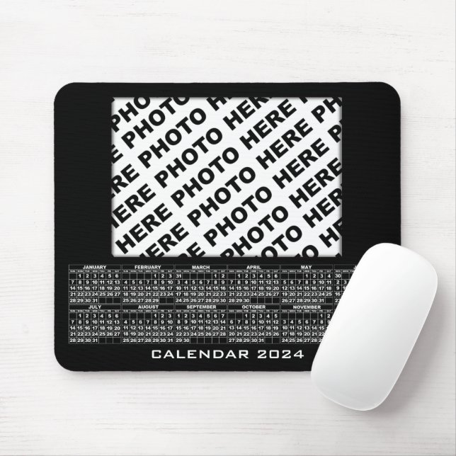 Mousepad Calendário 2024 Adicionar 1 Fotos Bloco de Mão Pre (Com mouse)