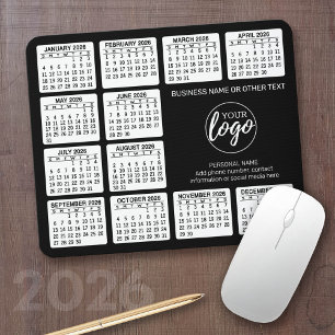 Mousepad Calendário 2024 com logotipo, Informações de conta