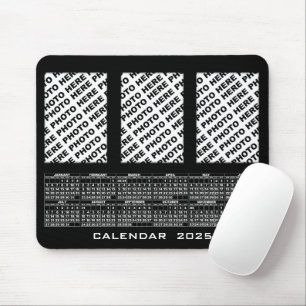 Mousepad Calendário 2025 Adicionar 3 Fotos Verticais Pasta