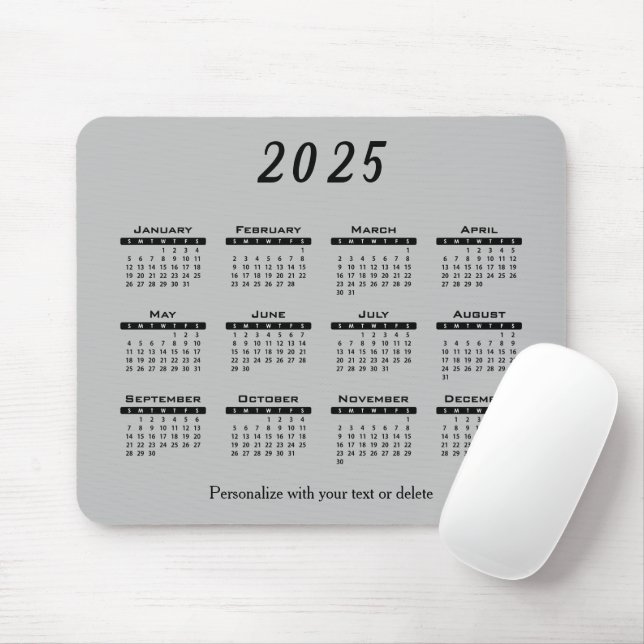 Mousepad Calendário 2025 - Ano (Com mouse)