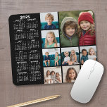 Mousepad Calendário 2025 - Colagem de 9 fotos - preto<br><div class="desc">Um calendário de 2025 com um lugar para 9 fotos. Você pode adicionar um nome,  um monograma ou outro texto personalizado. O calendário é desordenado e fácil de ler. Você pode alterar a cor de fundo se clicar no link personalizar e ir para a área de design avançada.</div>