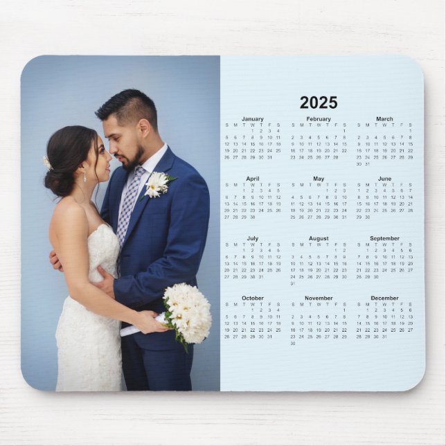 Mousepad Calendário 2025 com Foto Personalizada (Frente)