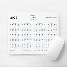 Mousepad Calendário 2025 Logo Empresarial Preto