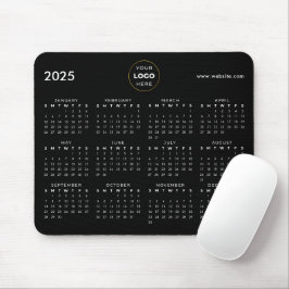 Mousepad Calendário 2025 Logo Empresarial Preto