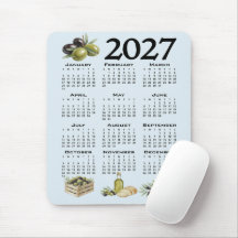 Calendário 2027, Azeitonas Mediterrâneas, Azul