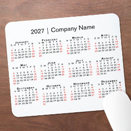 Mousepad Calendário 2027 com Nome da Empresa Branco