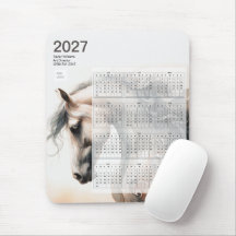 Calendário 2027 Logotipo Negócios Equestres Cavalo