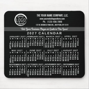 Mousepad Calendário 2027 Personalizado Logotipo Nome Empres