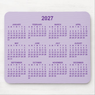 Mousepad Calendário 2027 Roxo Real e Leve