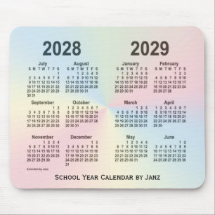Mousepad Calendário 2028-2029 da escola da nuvem do